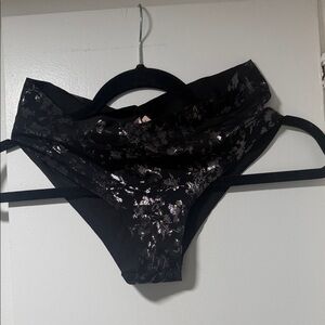 Victoria's Secret Black and Silver Floral Panties